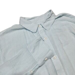 Onia Striped Tunic Top Long Sleeve Button Down Shirt Dress Light‎ Blue M/M